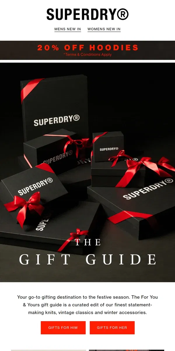 Email from Superdry. Gift so good