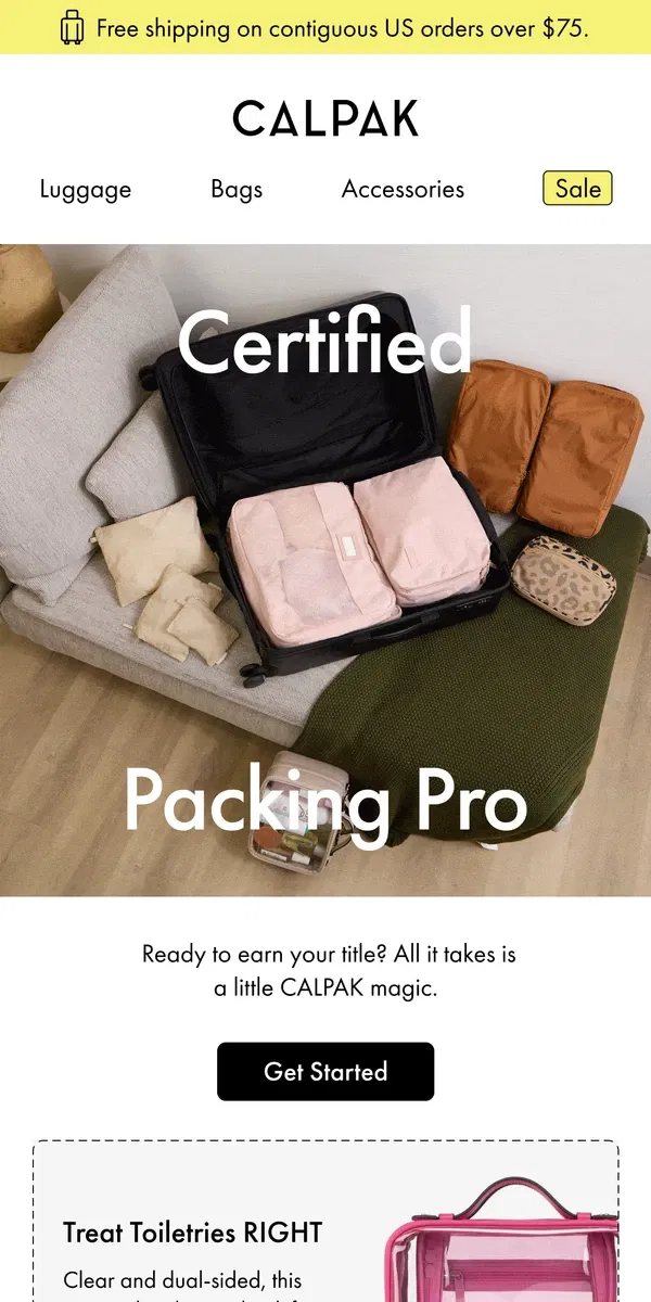 Email from CALPAK. How to Pack Like a CALPAKer 💡