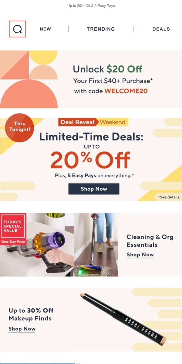 Email from QVC. It's a Can't-Miss Day Full of Deals