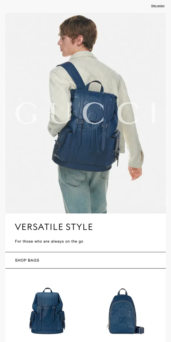 Email from GUCCI. Smart Casual