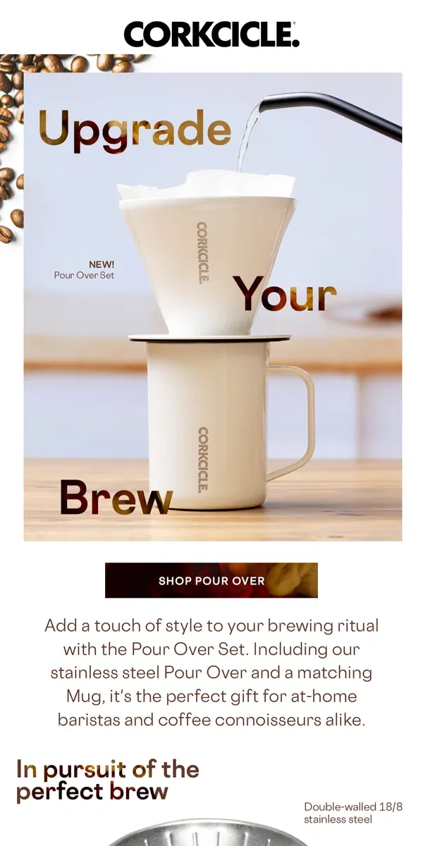 Email from CORKCICLE. Meet Your New Coffee Companion ☕