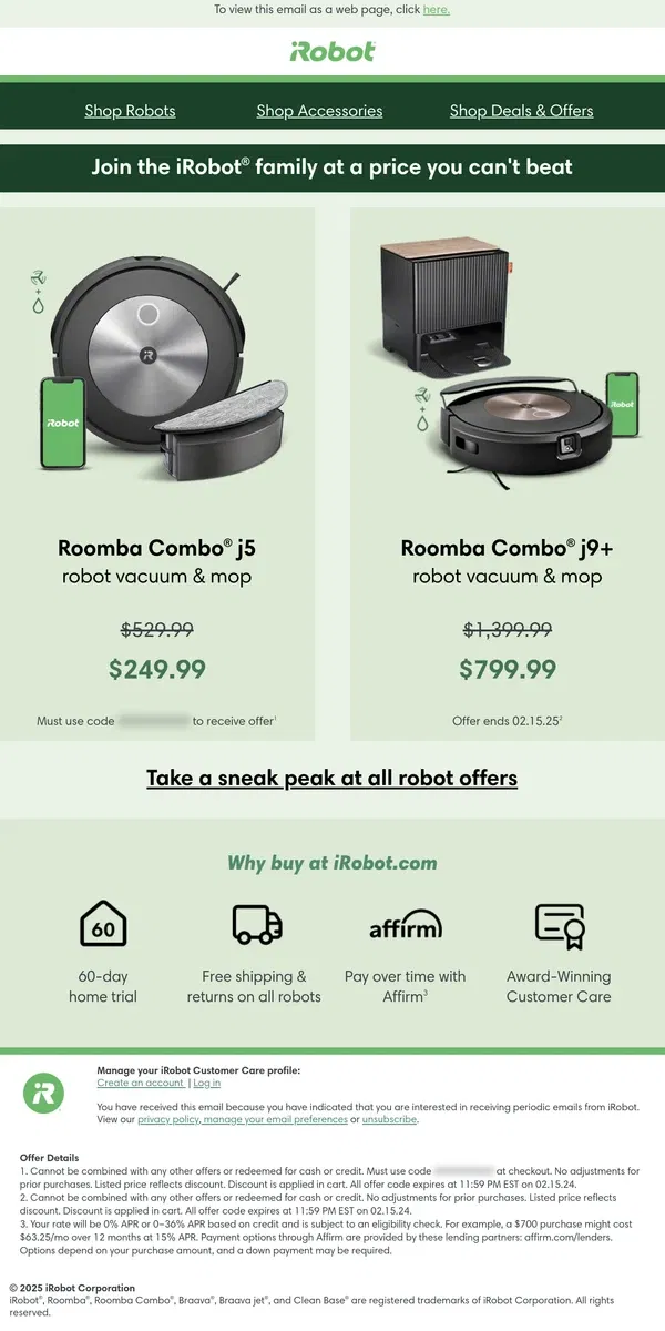 Email from iRobot. Insider Access: Weekend sale starts now!