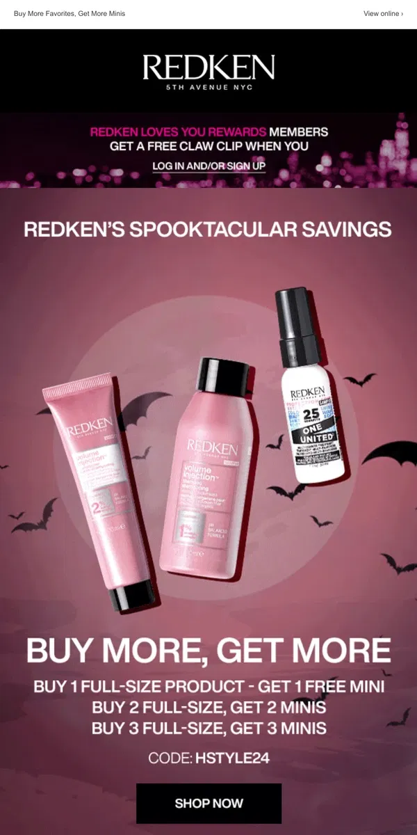 Email from Redken. Buy More Get More