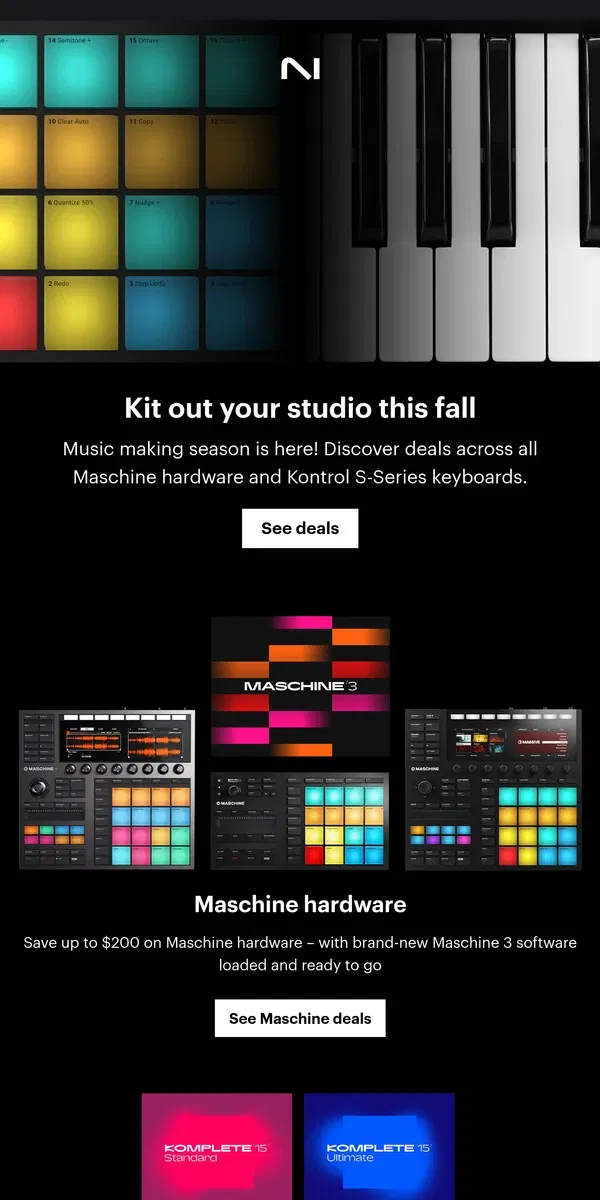 Email from Native Instruments. Fall hardware deals