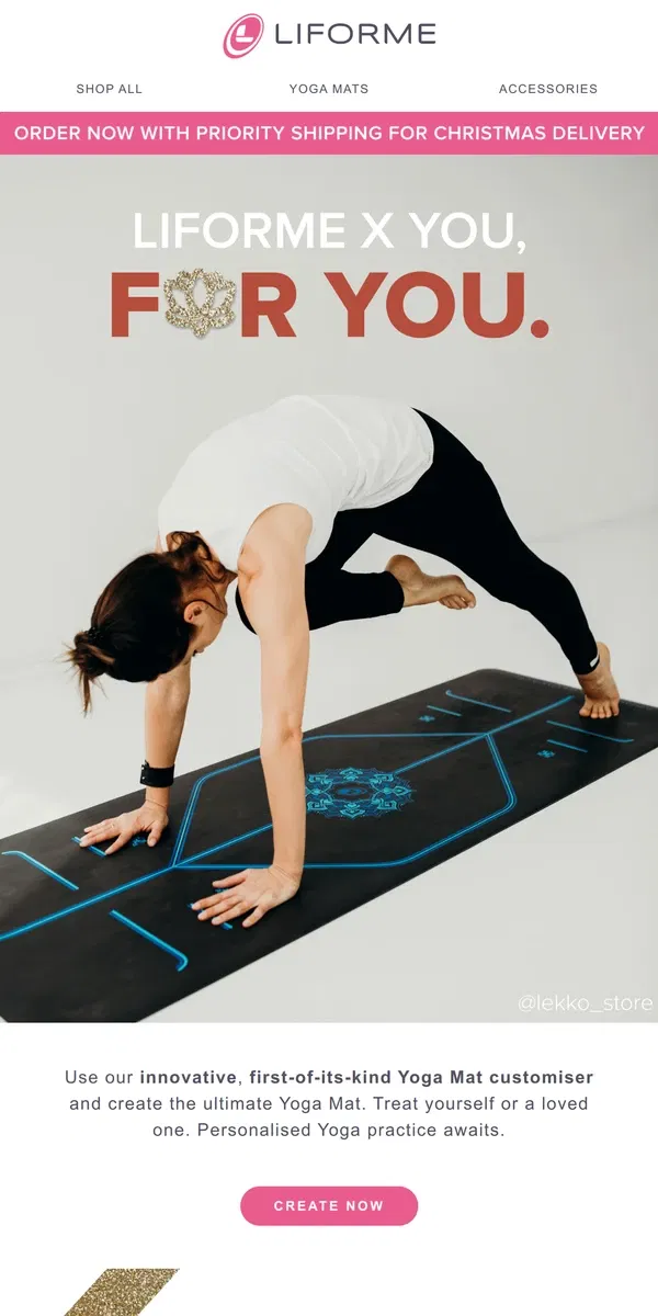 Email from Liforme. Create the ultimate personalised Yoga Mat 🛠️