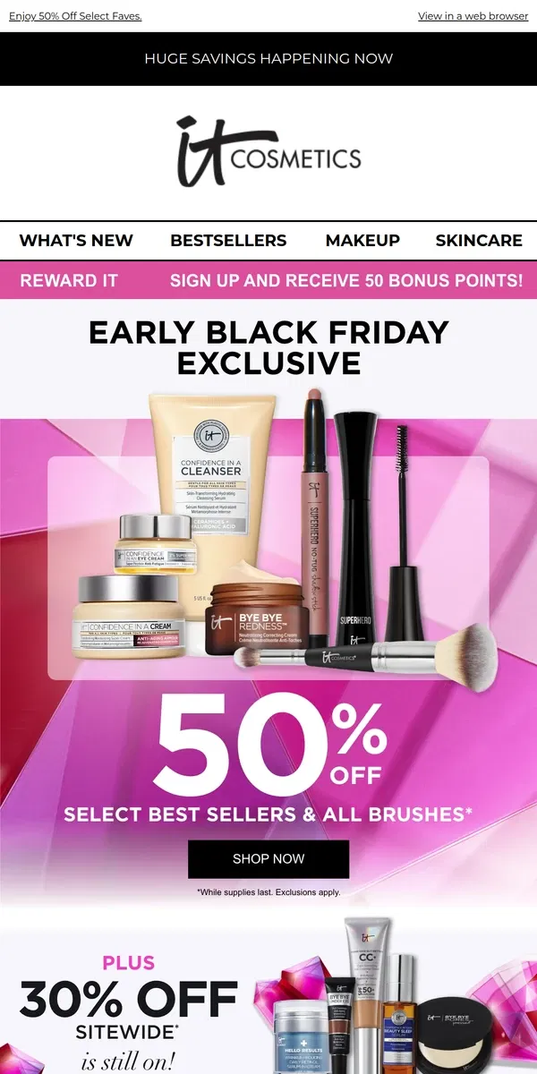 Email from IT Cosmetics. The Wait Is Over… Black Friday Deals Are Here!