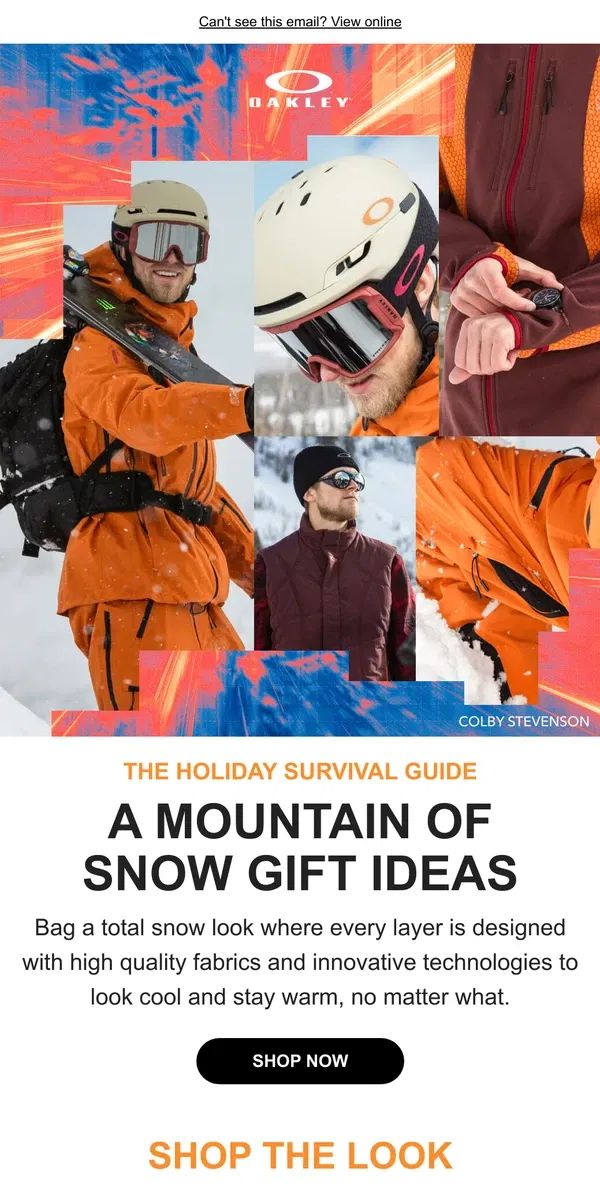 Email from Oakely. The Best Gifts To Hit The Slopes