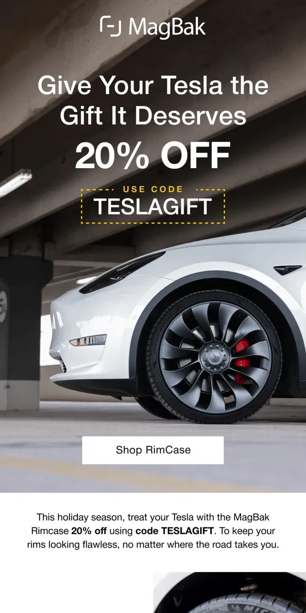 Email from MagBak. Give Your Tesla the Gift It Deserves 🚗