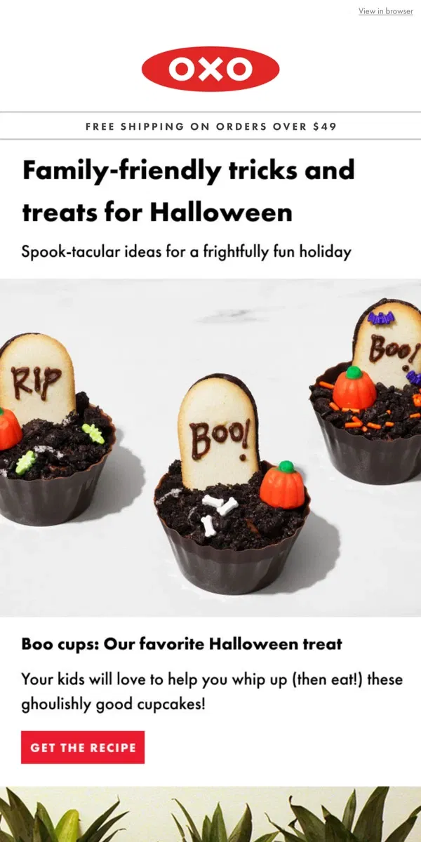 Email from OXO. Our favorite tricks and treats for Halloween