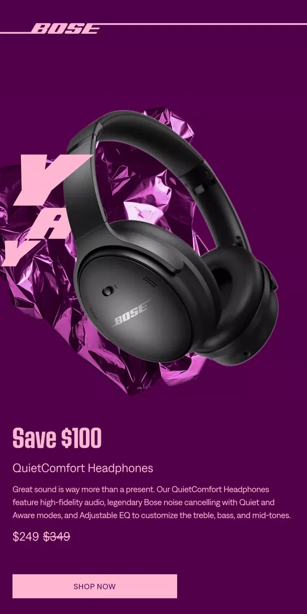 Email from Bose. Hear this! Up to 40% off early Black Friday deals!