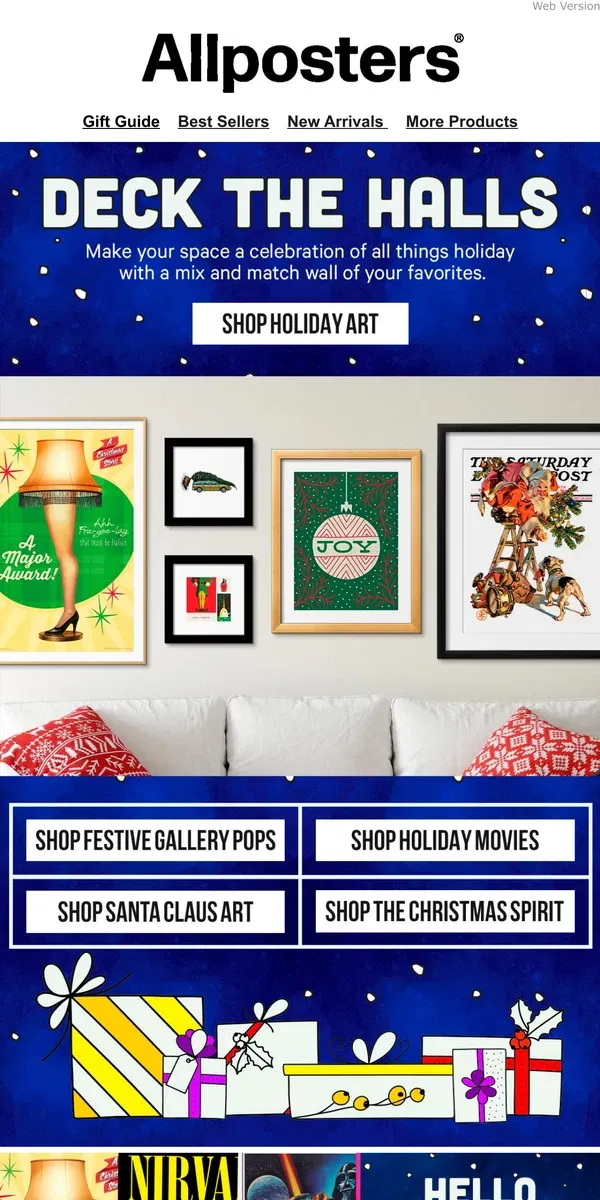 Email from AllPosters. Make Your Space Festive