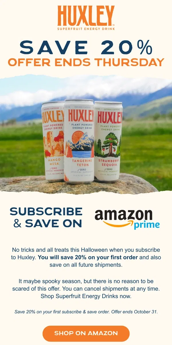 Email from Huxley. Subscribe & Save 20% On Huxley