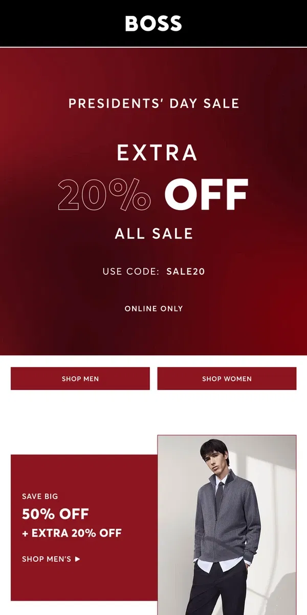 Email from HUGO BOSS. 50% Off Sport Coats, Activewear, and More!