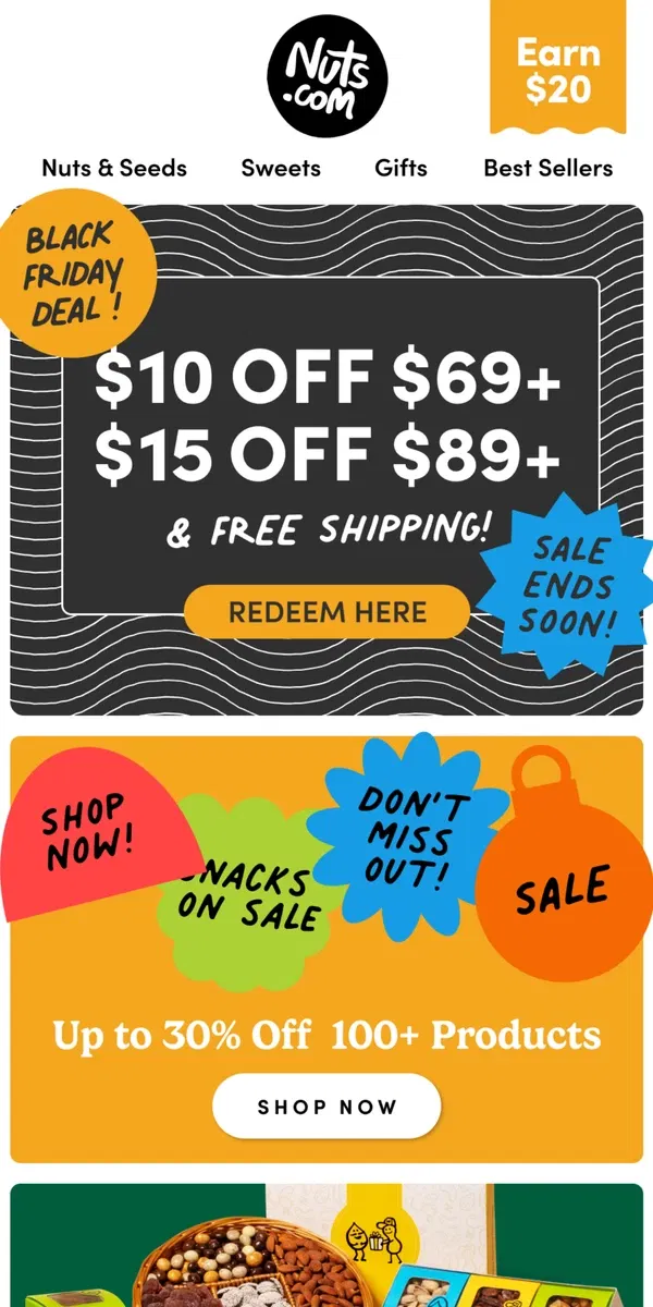 Email from Nuts.com. $15 Off ENDS TOMORROW!