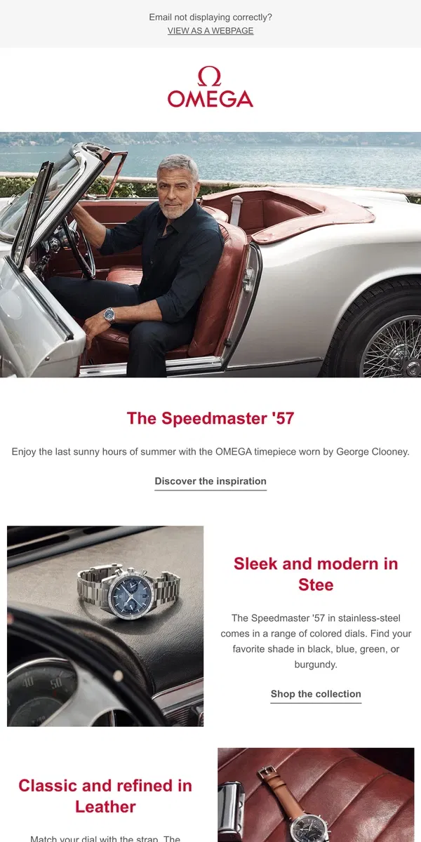 Email from OMEGA. George Clooney's Speedmaster '57