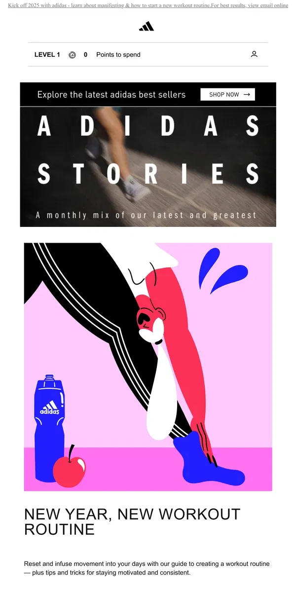 Email from Adidas. adidas Stories: 2025 Edition