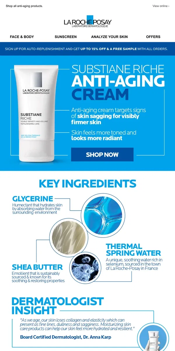 Email from La Roche-Posay. Discover gentle, yet effective anti-aging skincare.