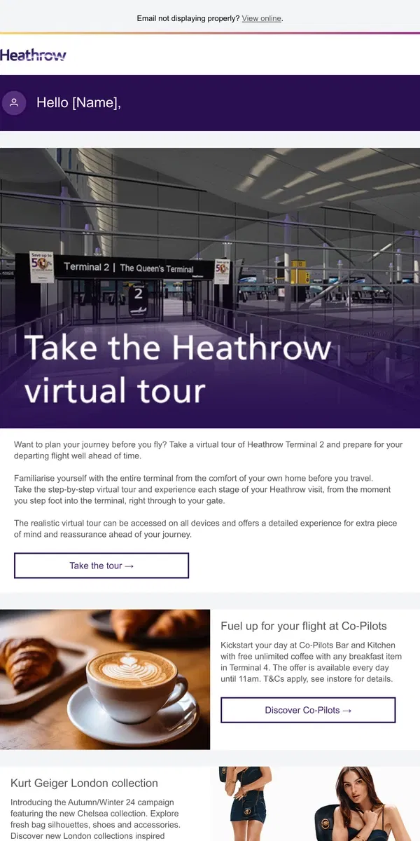 Email from Heathrow Airport. What's new at Heathrow this month