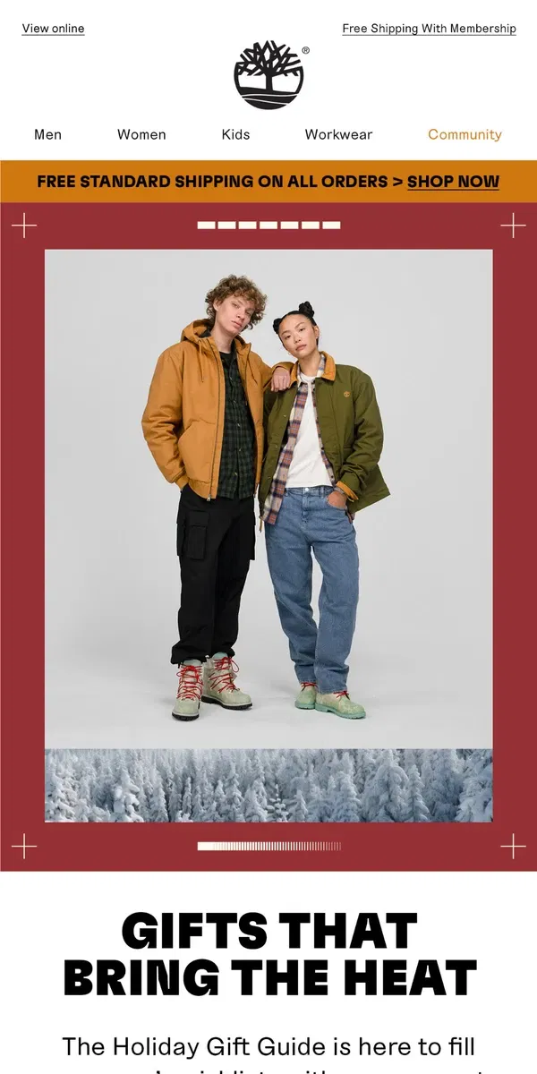 Email from Timberland. The Holiday Gift Guide Is Here!