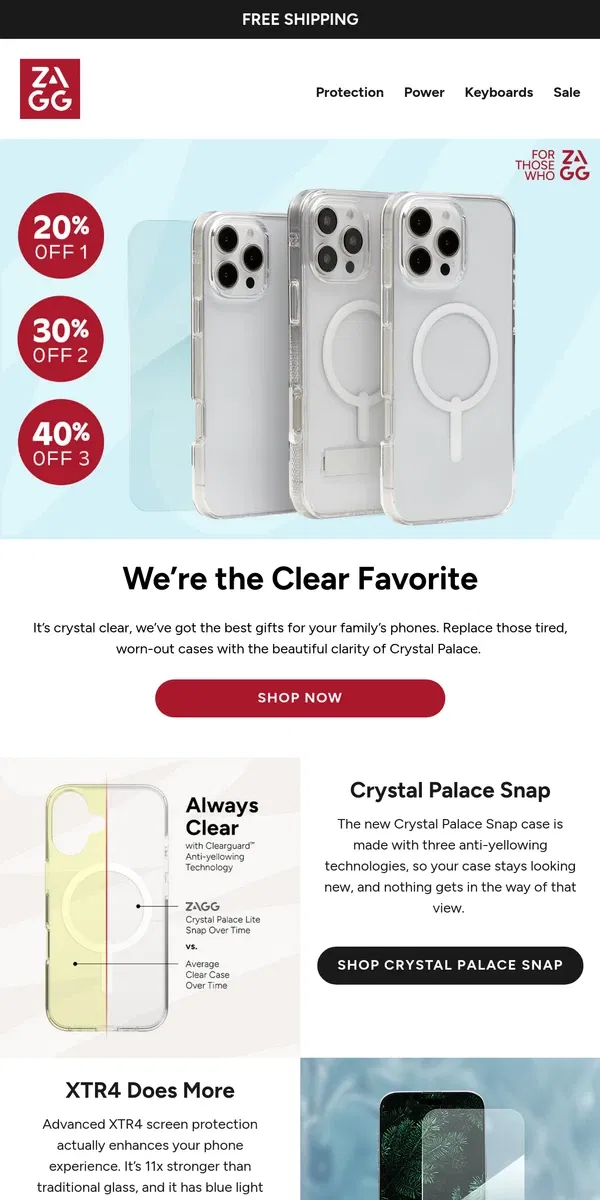 Email from ZAGG. Up to 40% Off! The Choice Is Clear for the Best Gifts