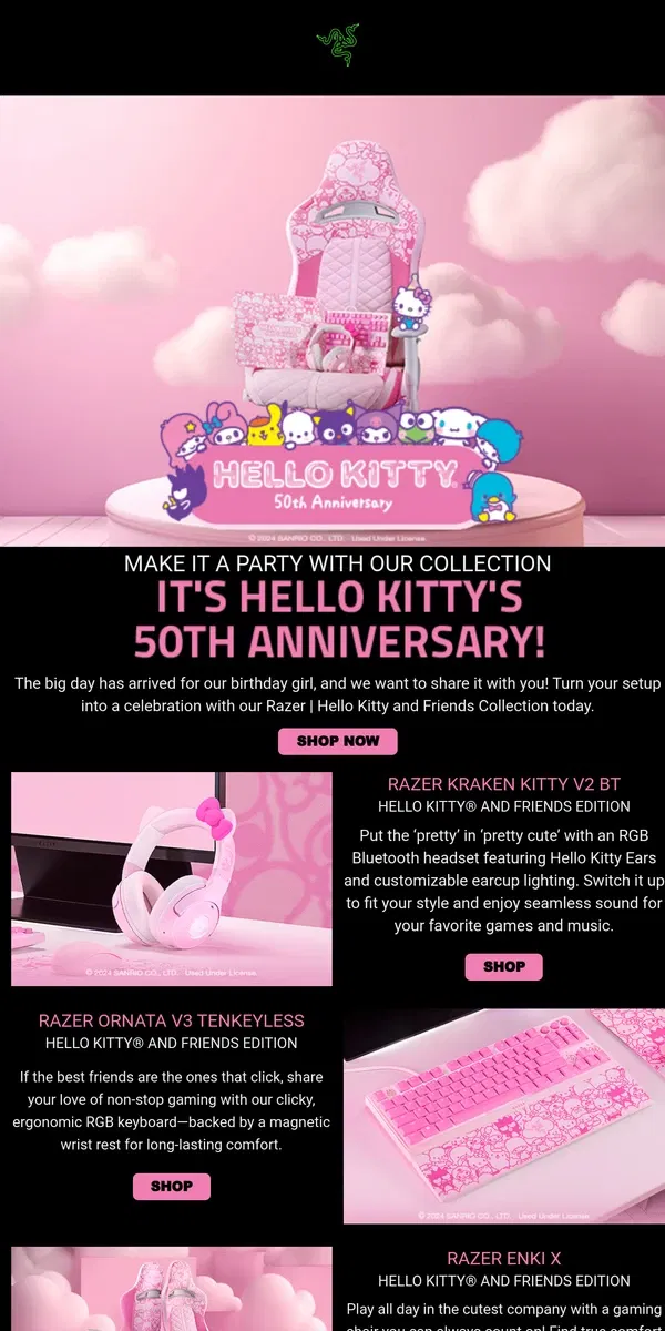 Email from Razer. 🎂Happy Anniversary, Hello Kitty!