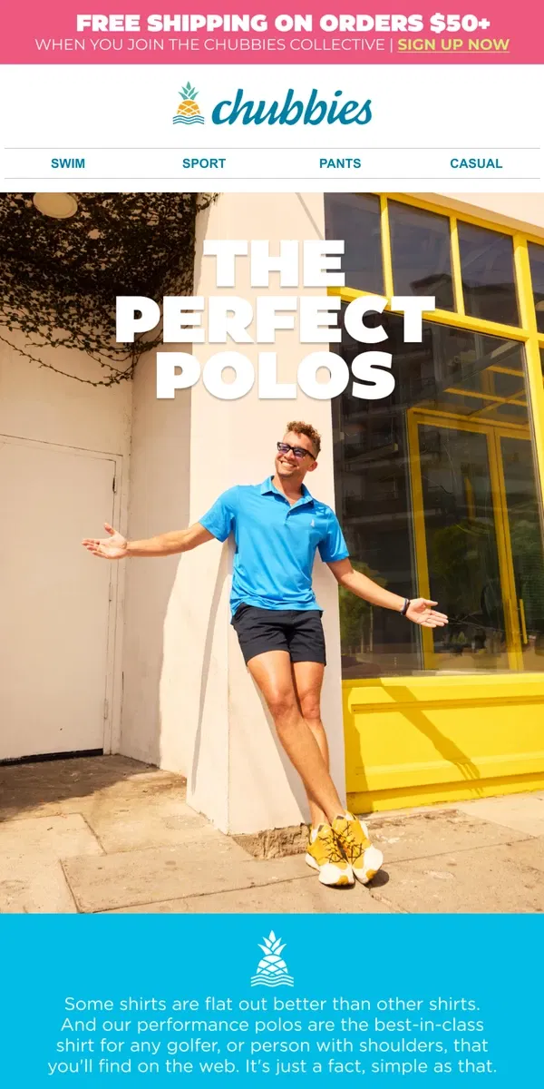 Email from Chubbies Shorts. HOW POLO CAN YOU GO