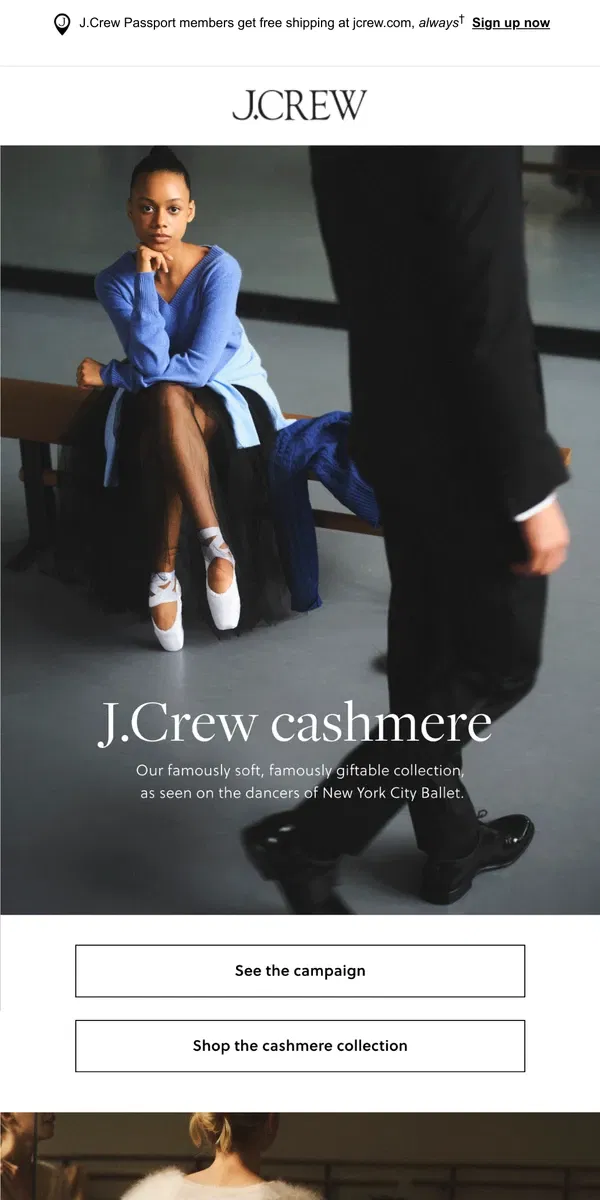 Email from J.Crew. Spotlight on: new cashmere