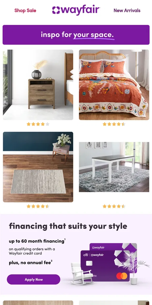 Email from Wayfair. Nightstands ~everyone~ is eyeing →