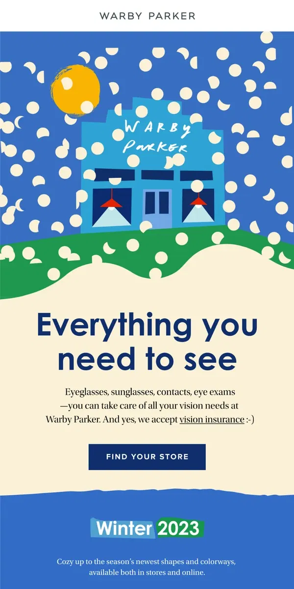 Email from Warby Parker. Glasses and much, much more