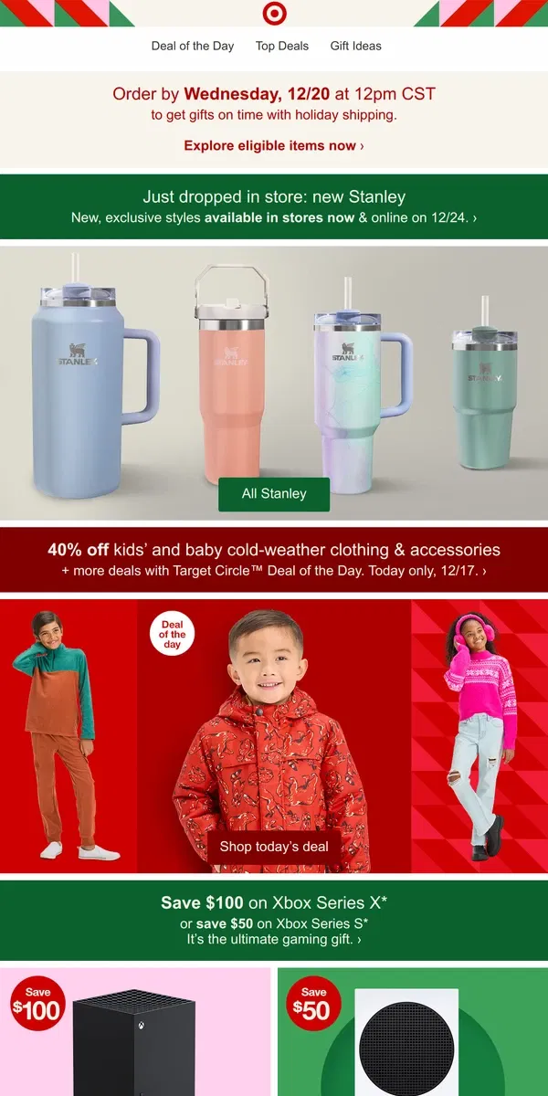 Email from Target. NEW Stanley styles are here 🚨