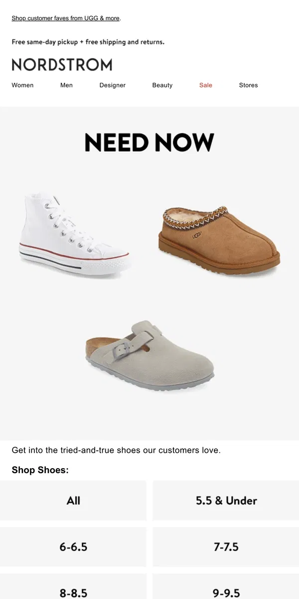 Email from Nordstrom. Our best-selling shoes 👀