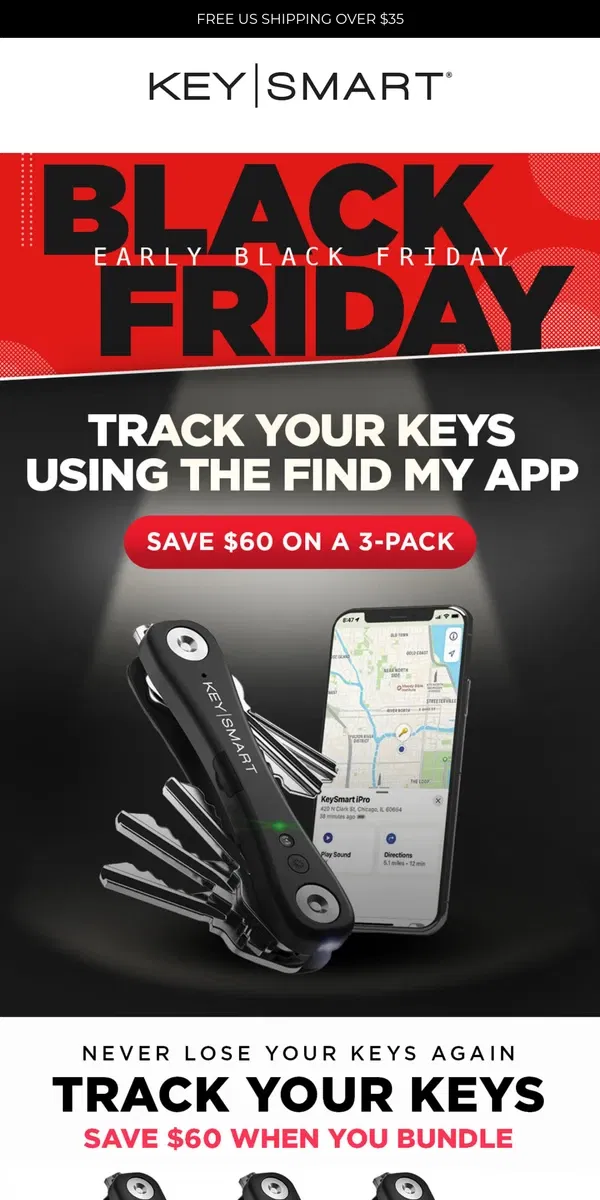 Email from KeySmart. KeySmart iPro 🔥 The Find My App Key Holder