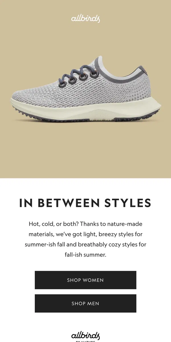 Email from Allbirds. Time-Sensitive Shoes ⌛