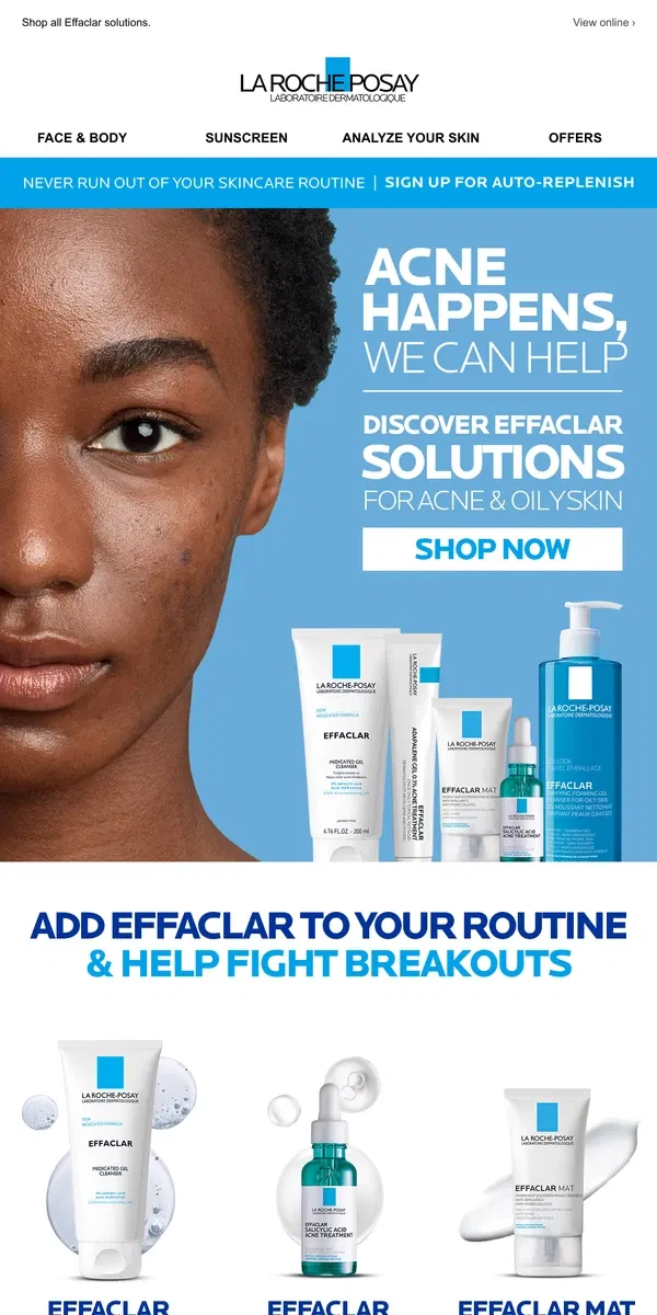 Email from La Roche-Posay. Acne has met it's match!