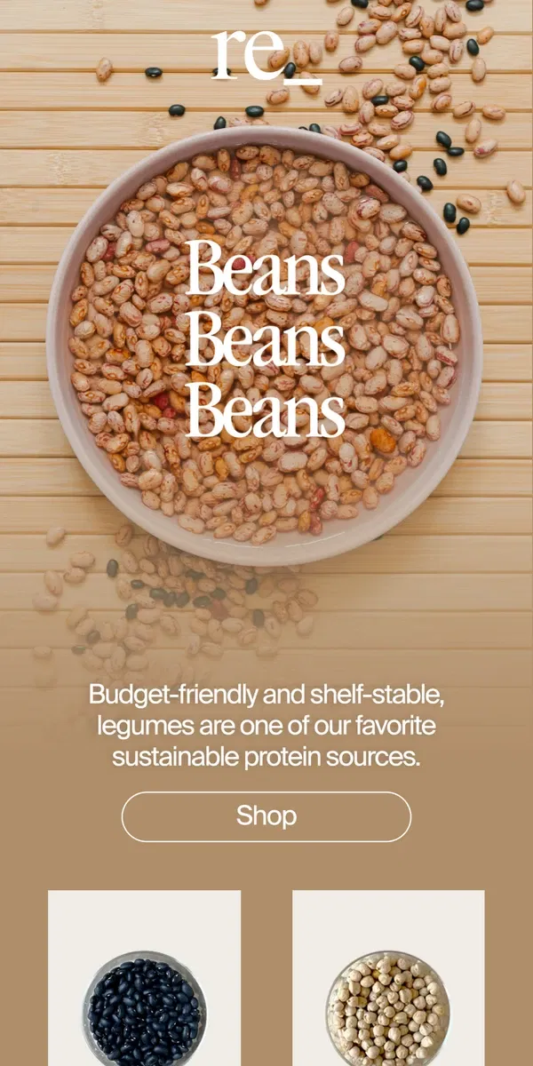 Email from re_ grocery. The bean edit