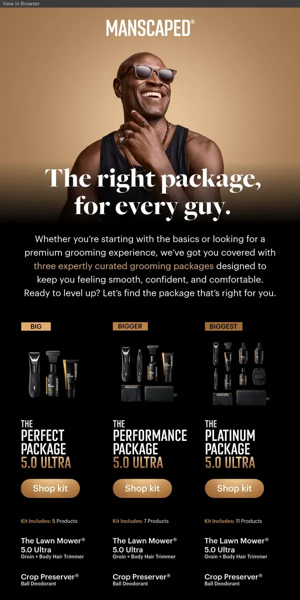 Email from MANSCAPED. Now that's a good looking package