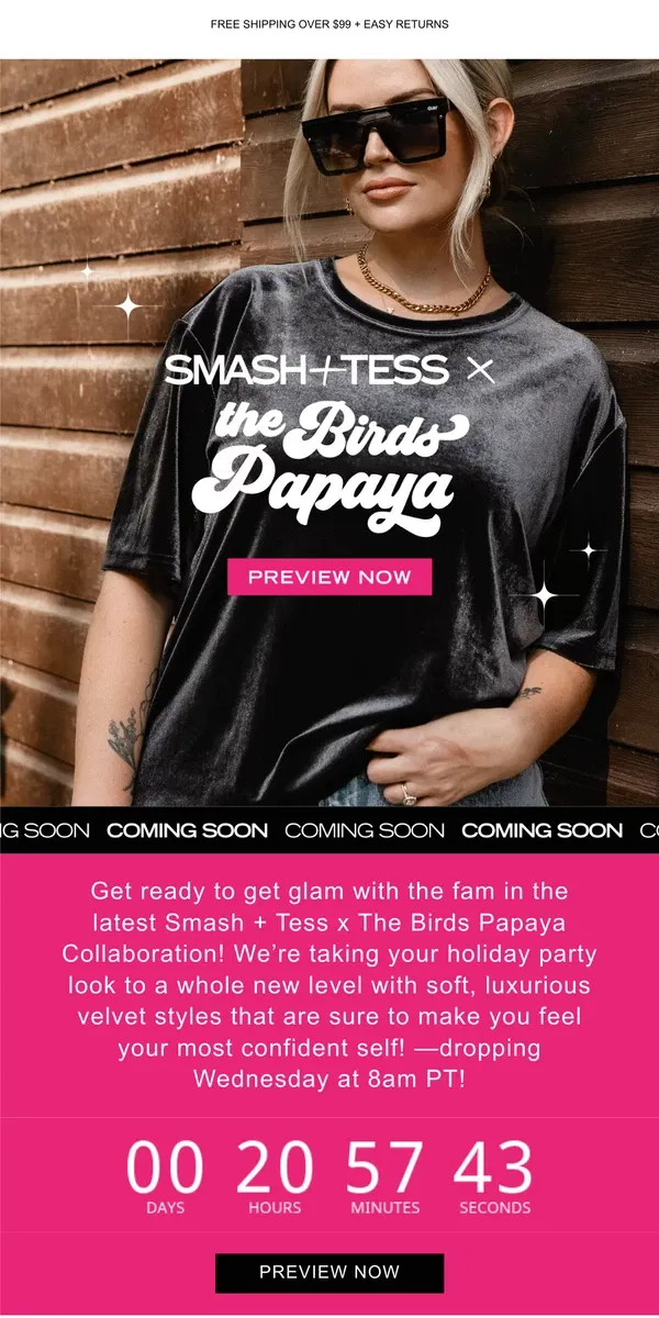 Email from Smash + Tess. Ready, Set...GLAM! 💋