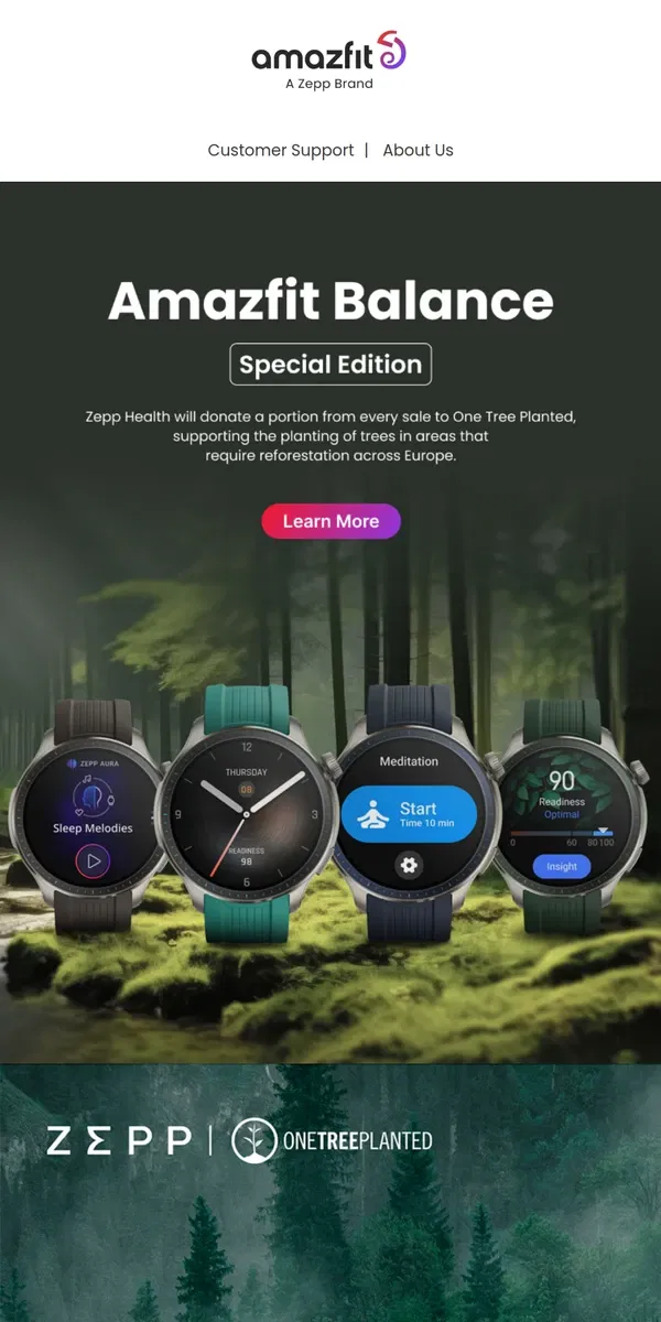 Email from Amazfit. Amazfit Balance Special Edition is Now Live!