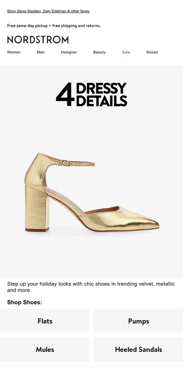 Email from Nordstrom. Luxe flats, pumps & more