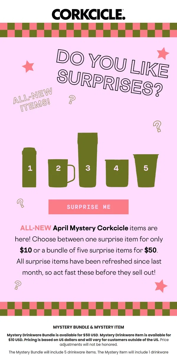 Email from CORKCICLE. Just Dropped: April Mystery Corkcicle