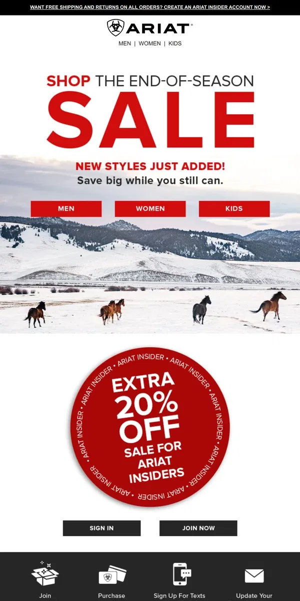 Email from Ariat. Have You Shopped Our Sale Yet?