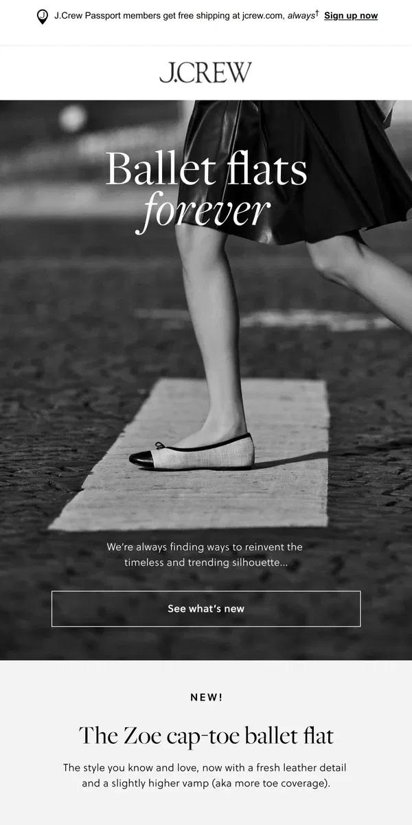 Email from J.Crew. New in our ballet flat collection