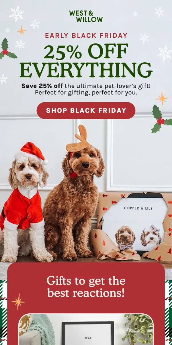 Email from West & Willow. The BEST Pet Lover’s Gift is 25% OFF! 🎁