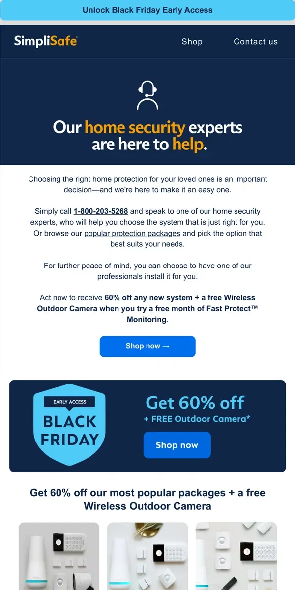 Email from SimpliSafe. Your expert consultation is always available