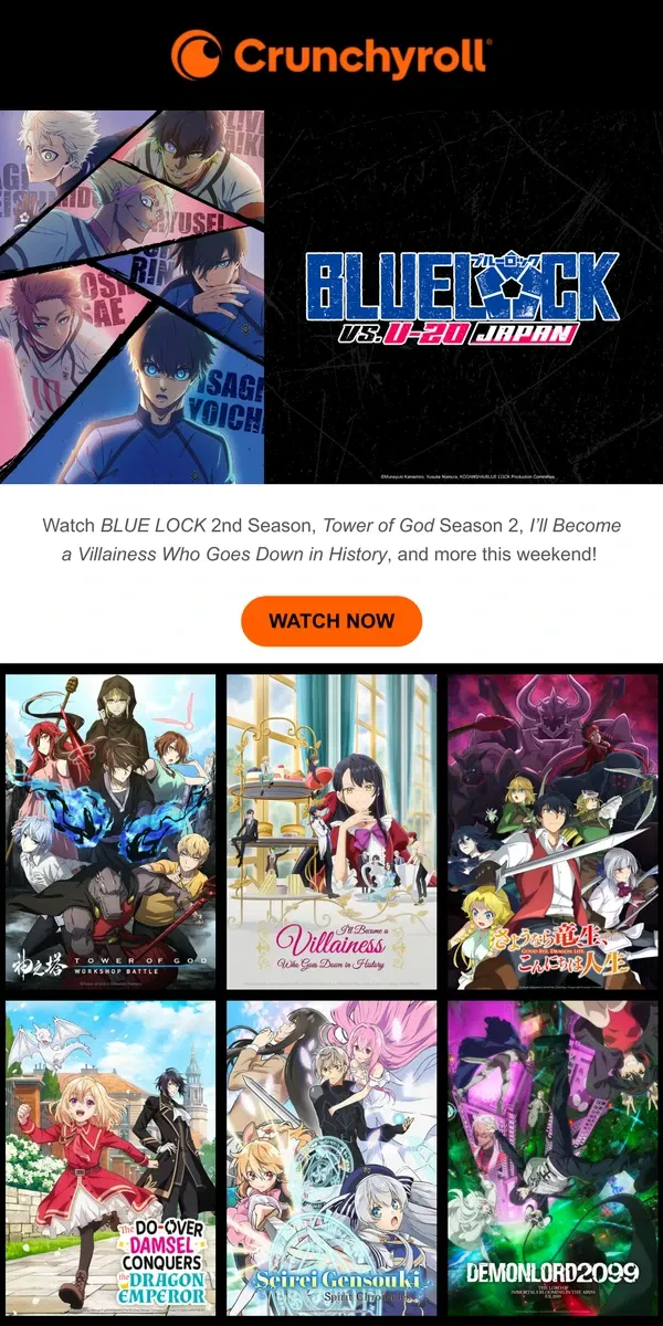 Email from Crunchyroll. Watch the Season Finale Episodes of These Shows!