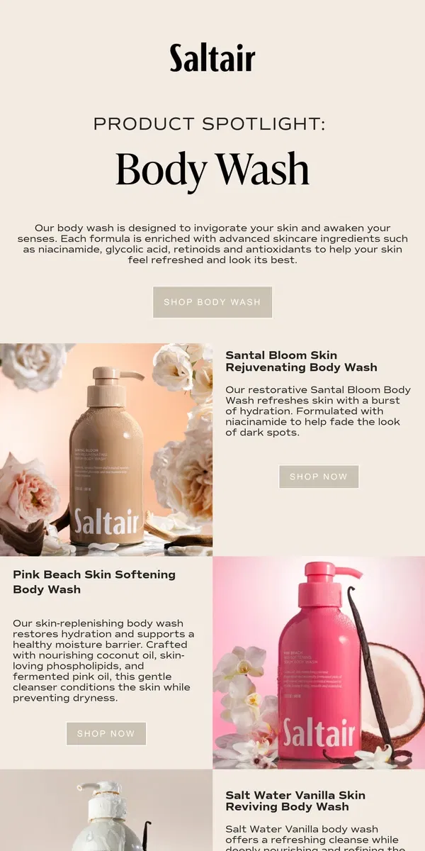 Email from Saltair. The Body Wash Your Skin Deserves