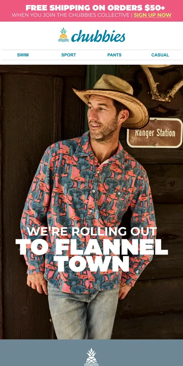 Email from Chubbies Shorts. You flannel, I flannel, we all flannel!