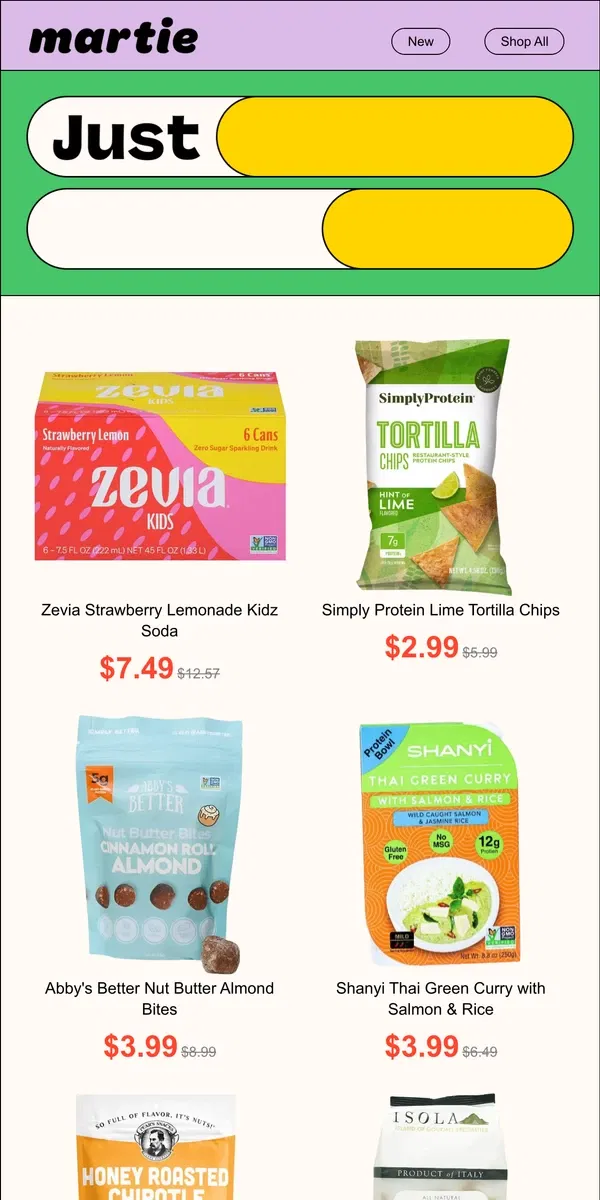 Email from Martie. ✨ NEW Zevia, Simply Protein, Isola & More Just Landed!