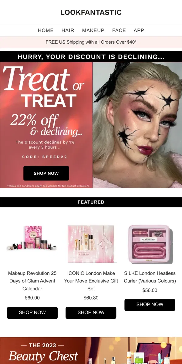 Email from LOOKFANTASTIC. No tricks... Just treats! 🎃