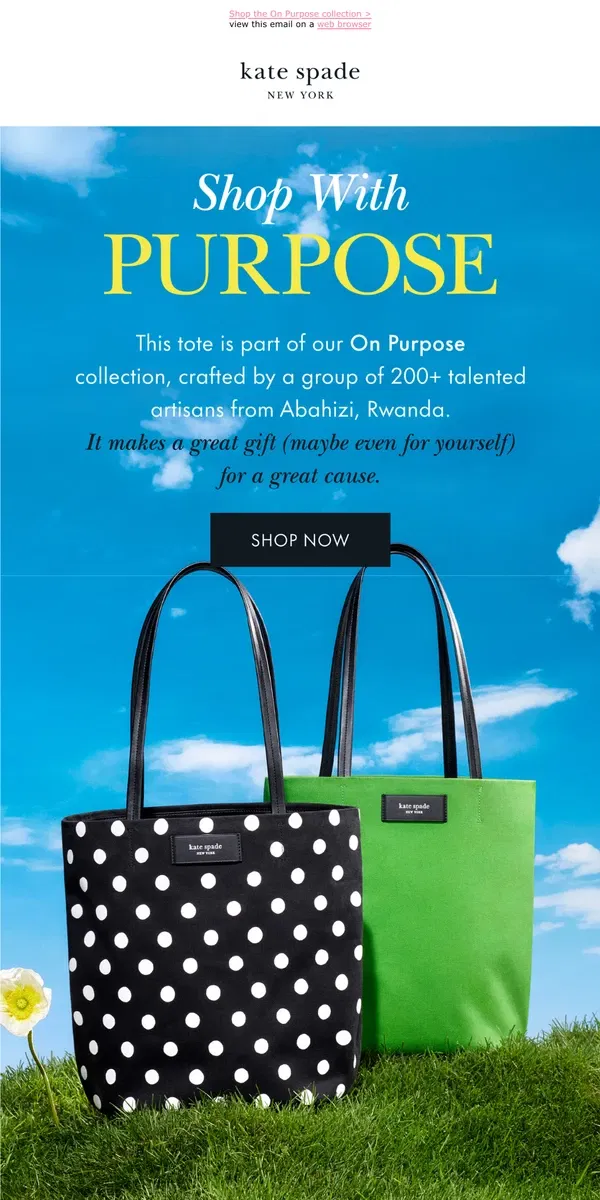 Email from Kate Spade. Totes that do more than tote